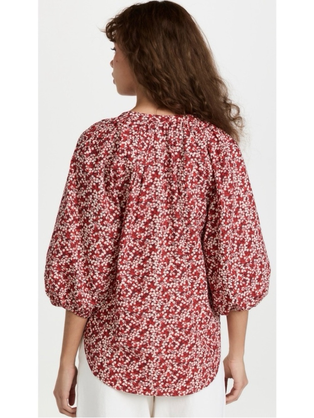 APIECE APART Women’s Mitte Floral-Print Organic Cotton-Poplin Blouse Size Large - Picture 2 of 14